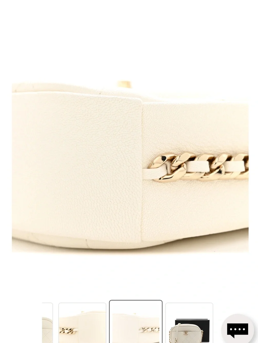 Chanel Goatskin Quilted Small Casual Trip Camera Case White